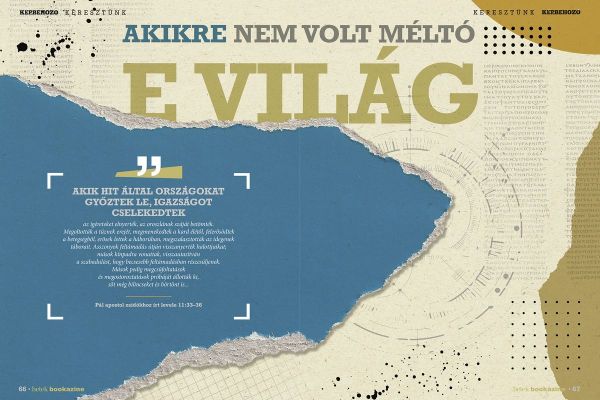 Hetek - Képbehozó Magazin - fejezetindító oldalpár layout design 3.
