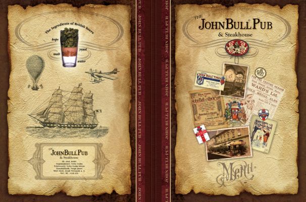 John Bull Pub - étlap borító 2.