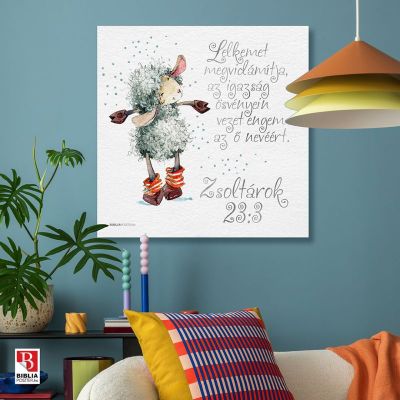 Zsoltárok 23:3 „Lelkemet megvidámítja, az igazság ösvényein vezet engem az ő nevéért.” Barikás kép igével