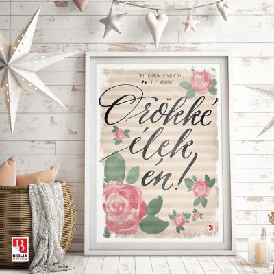 V. Mózes 32:40, igés kép fehér keretben