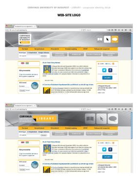 Corvinus Egyetemi Könyvtár arculata - Angol verzió