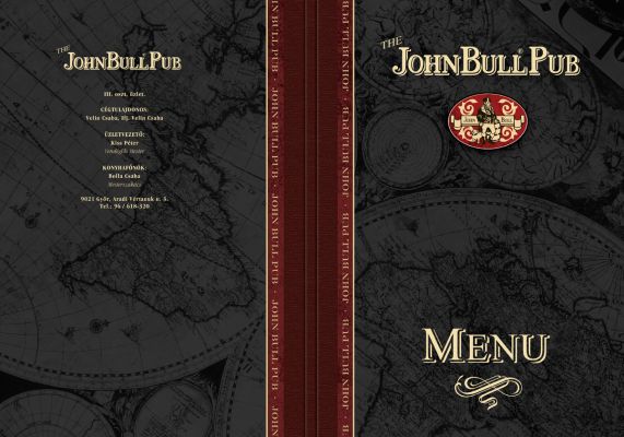 John Bull Pub - étlap borító 3.