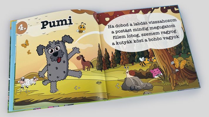 Kalap Jakab - Kutyabál gyerekkönyv design nyitva