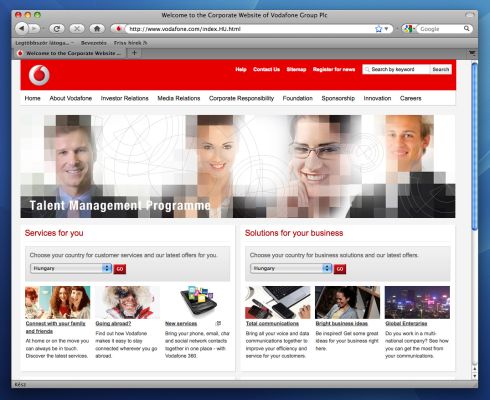 Vodafon Talent Management Programme - promociós design