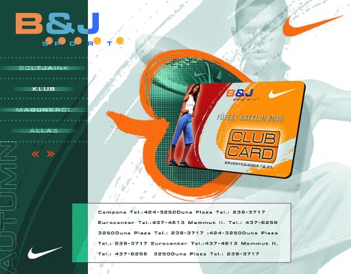 B&J Sport - website design 2002